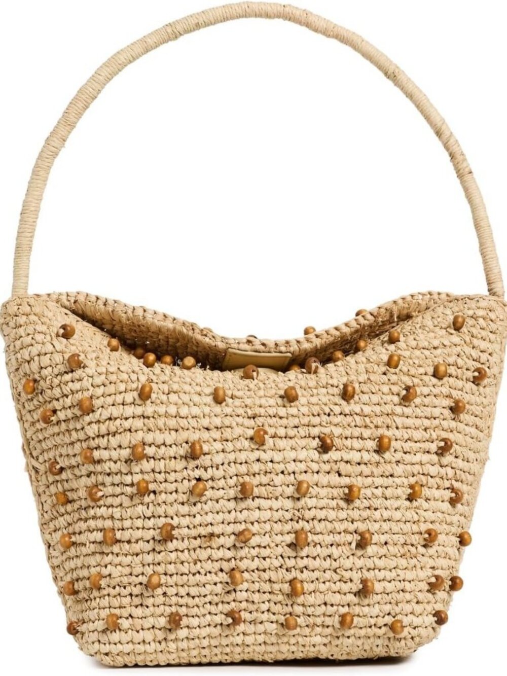 Handwoven Raffia Beaded Shoulder Bag | Stylish Boho Chic Tote for Women